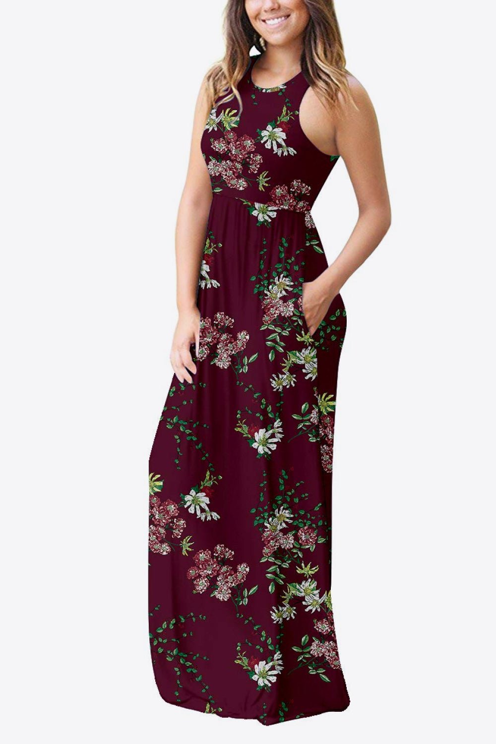Empire Waist Sleeveless Dress with Pockets - Witcheasy