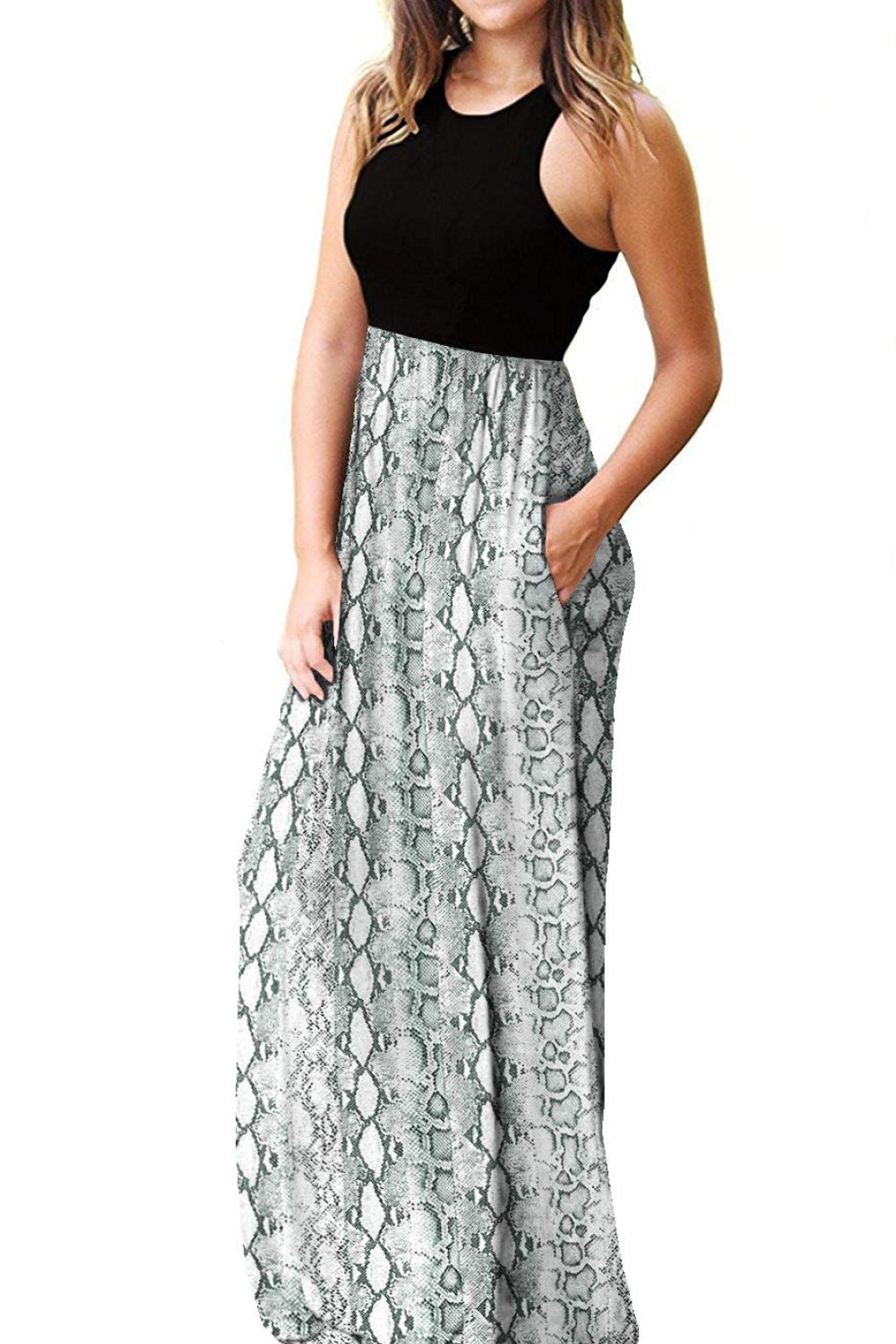 Empire Waist Sleeveless Dress with Pockets - Witcheasy