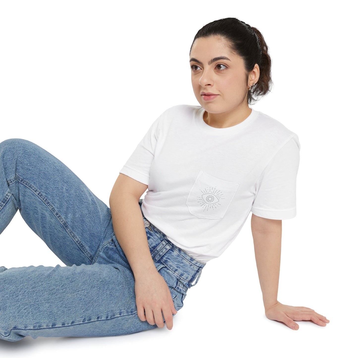 Evil Eye Black Pocket Tee - Witcheasy