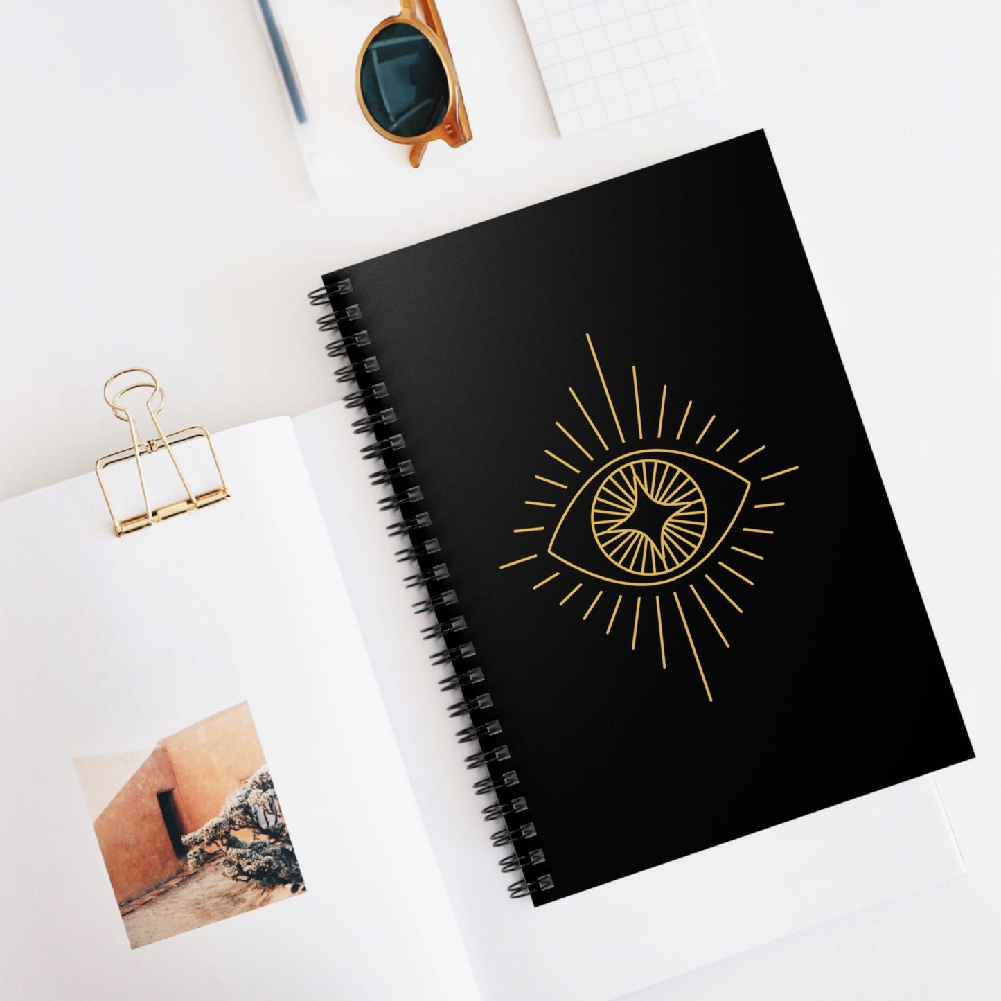 Evil Eye Gold - Spiral Notebook - Ruled Line - Witcheasy