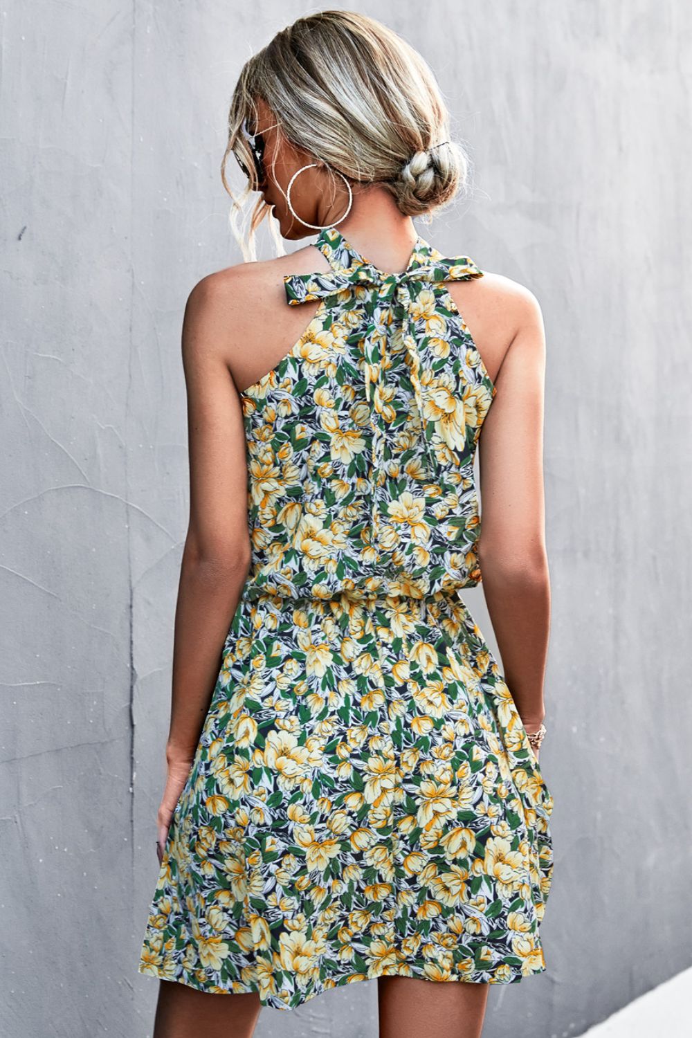 Floral Tied Sleeveless Mini Dress - Witcheasy