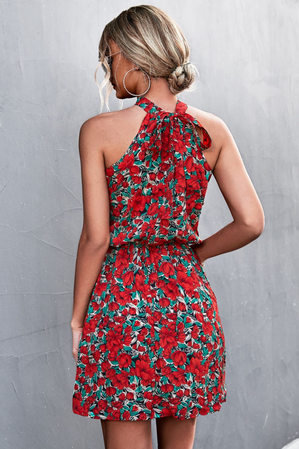 Floral Tied Sleeveless Mini Dress - Witcheasy