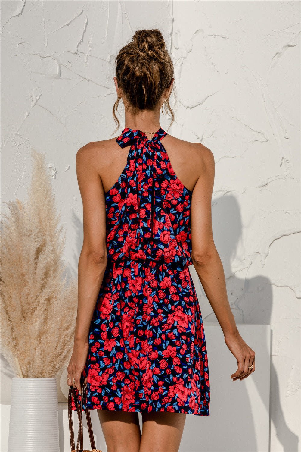 Floral Tied Sleeveless Mini Dress - Witcheasy