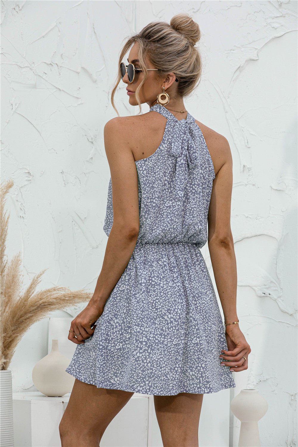 Floral Tied Sleeveless Mini Dress - Witcheasy