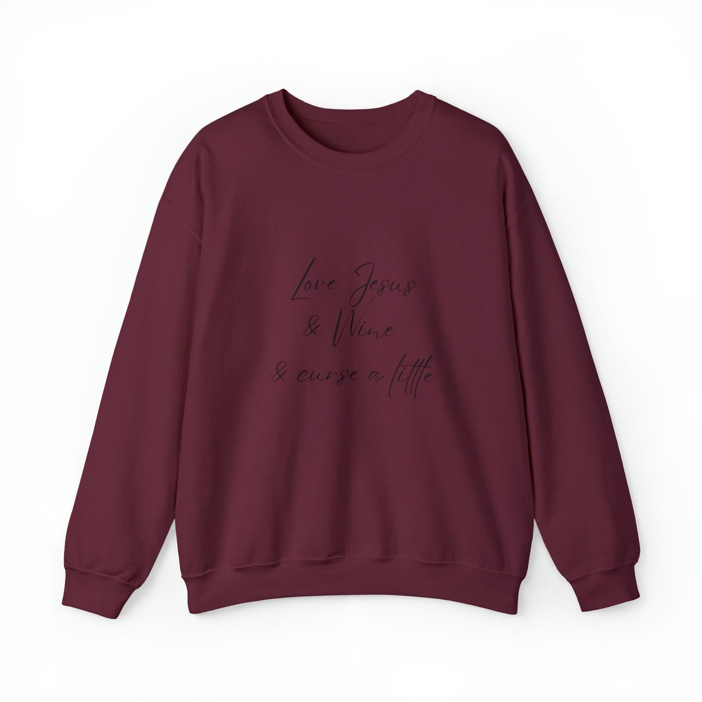 Jesus, Wine & Curse Unisex Crewneck Sweatshirt - Witcheasy