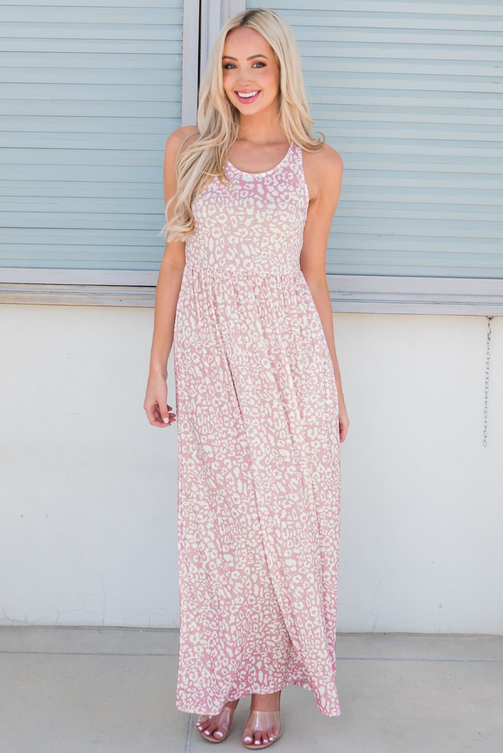 Leopard Round Neck Sleeveless Maxi Dress - Witcheasy