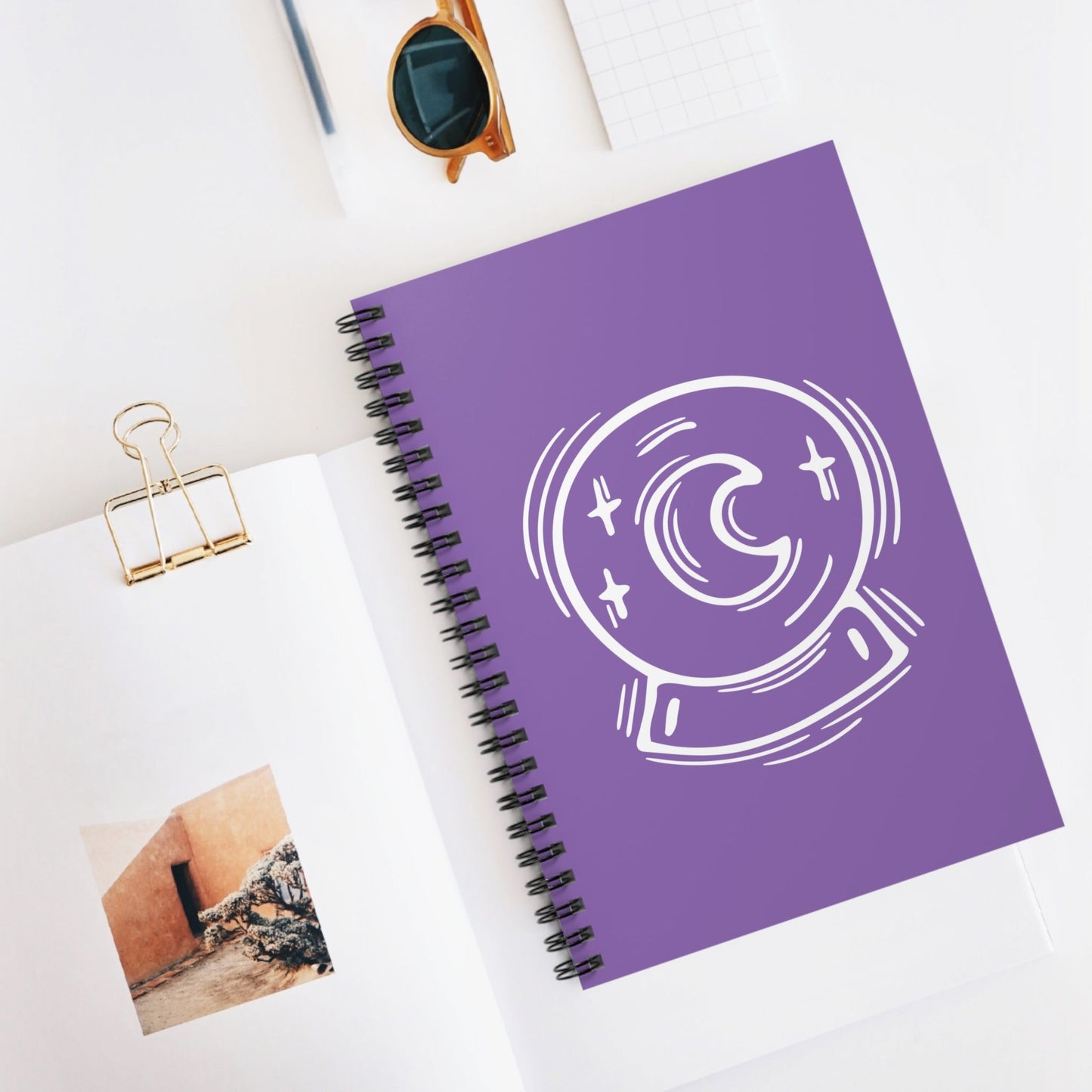 Magic Ball Purple - Spiral Notebook - Ruled Line - Witcheasy