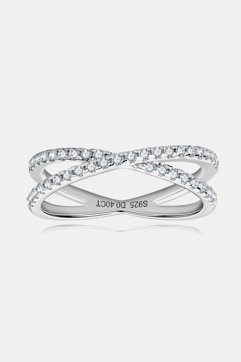 Moissanite 925 Sterling Silver Crisscross Ring - Witcheasy