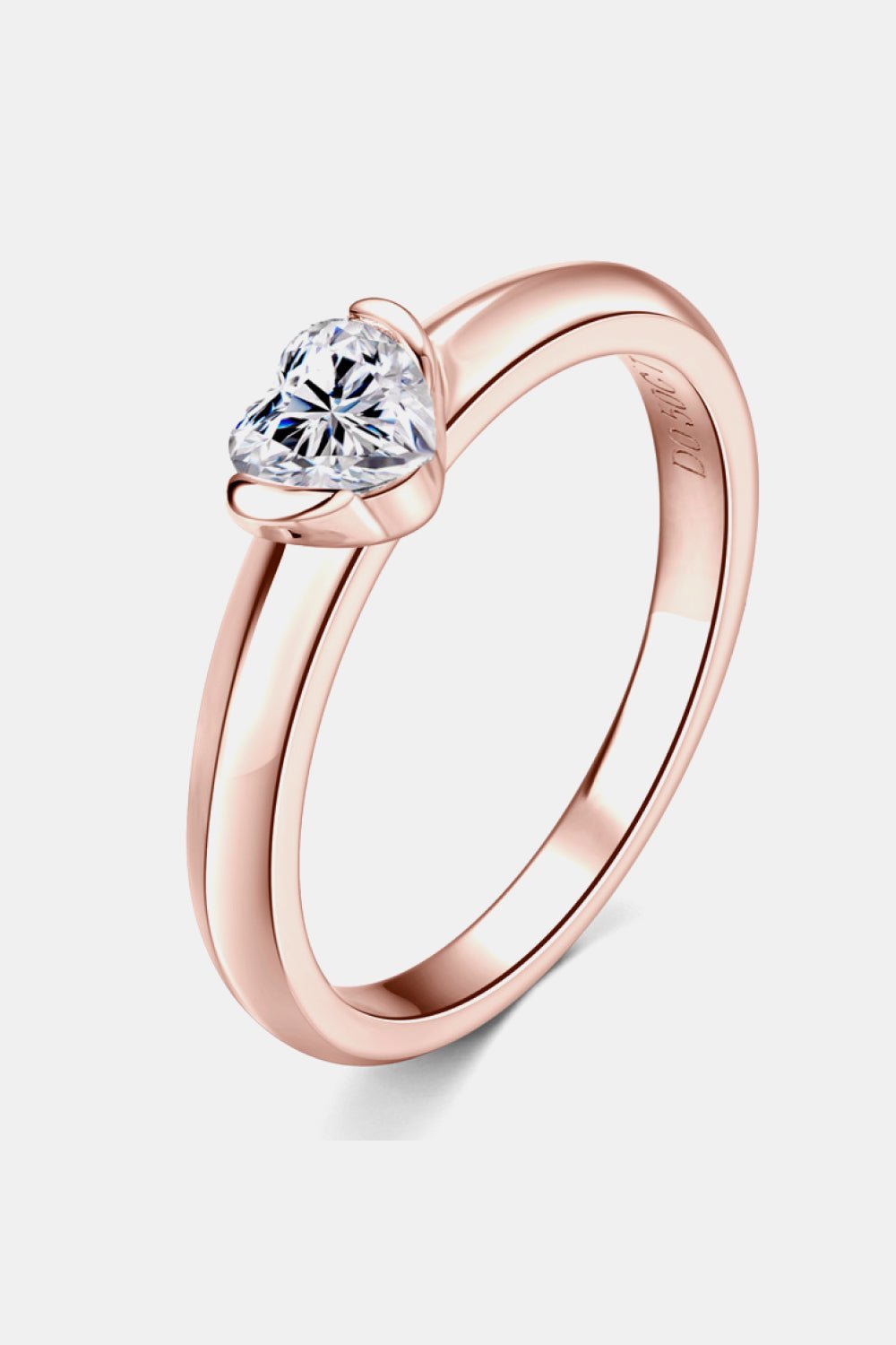 Moissanite 925 Sterling Silver Heart Solitaire Ring - Witcheasy