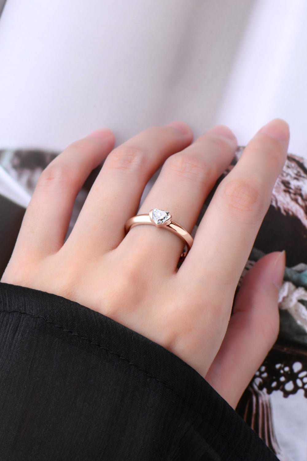 Moissanite 925 Sterling Silver Heart Solitaire Ring - Witcheasy