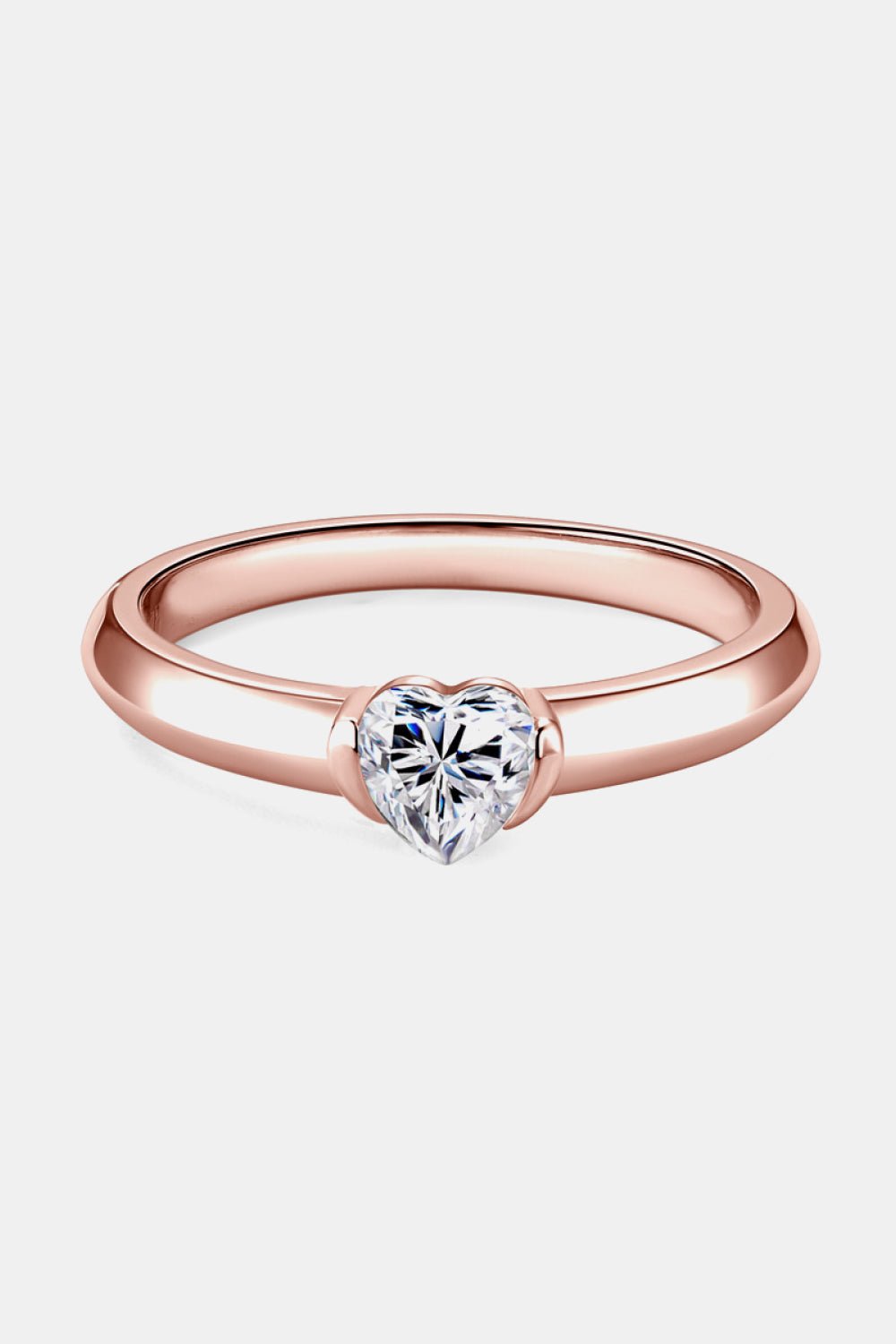 Moissanite 925 Sterling Silver Heart Solitaire Ring - Witcheasy