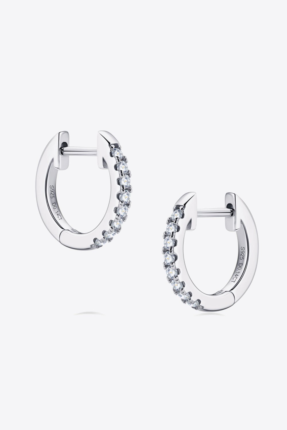 Moissanite 925 Sterling Silver Huggie Earrings - Witcheasy