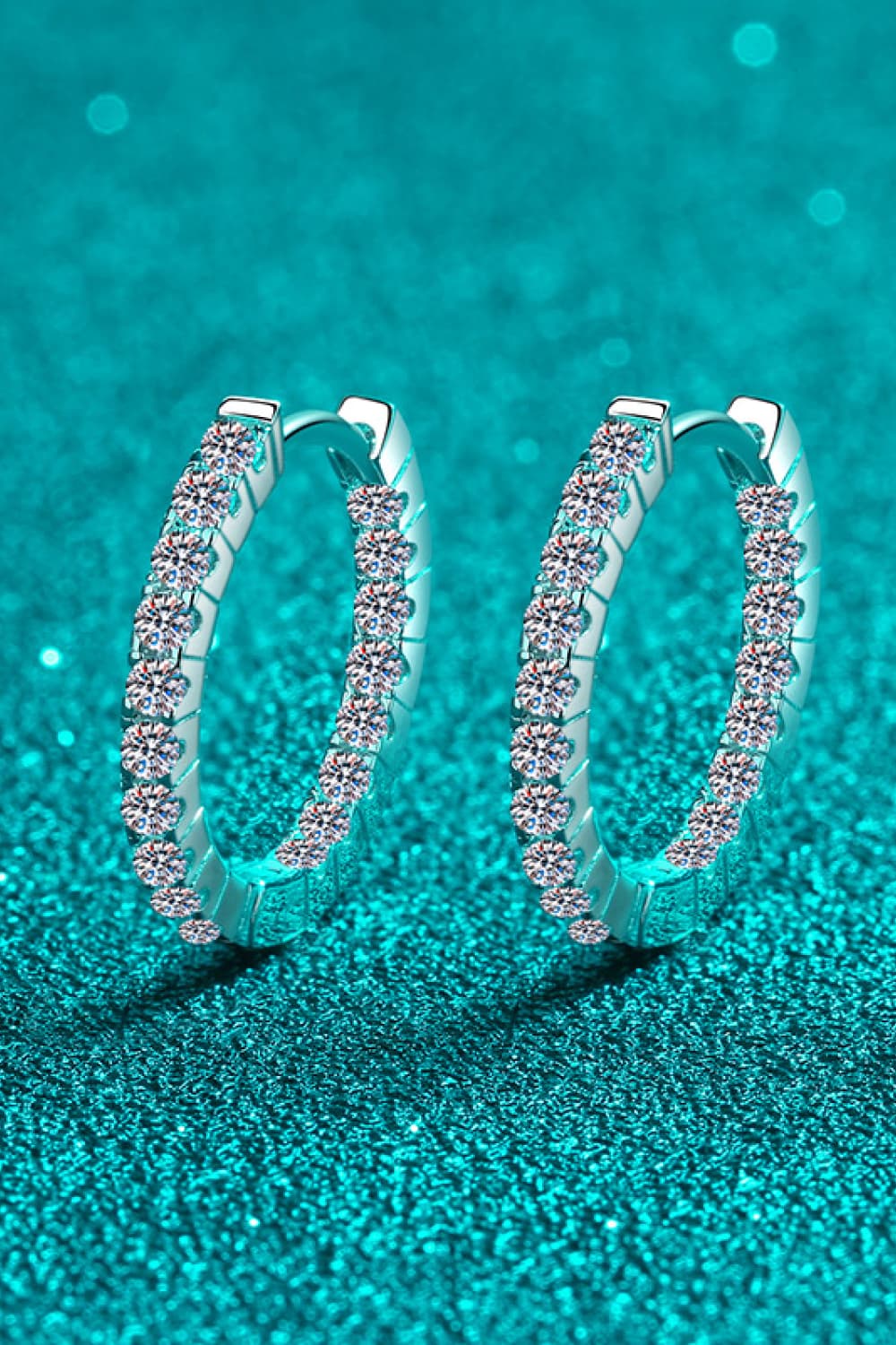 Moissanite 925 Sterling Silver Huggie Earrings - Witcheasy