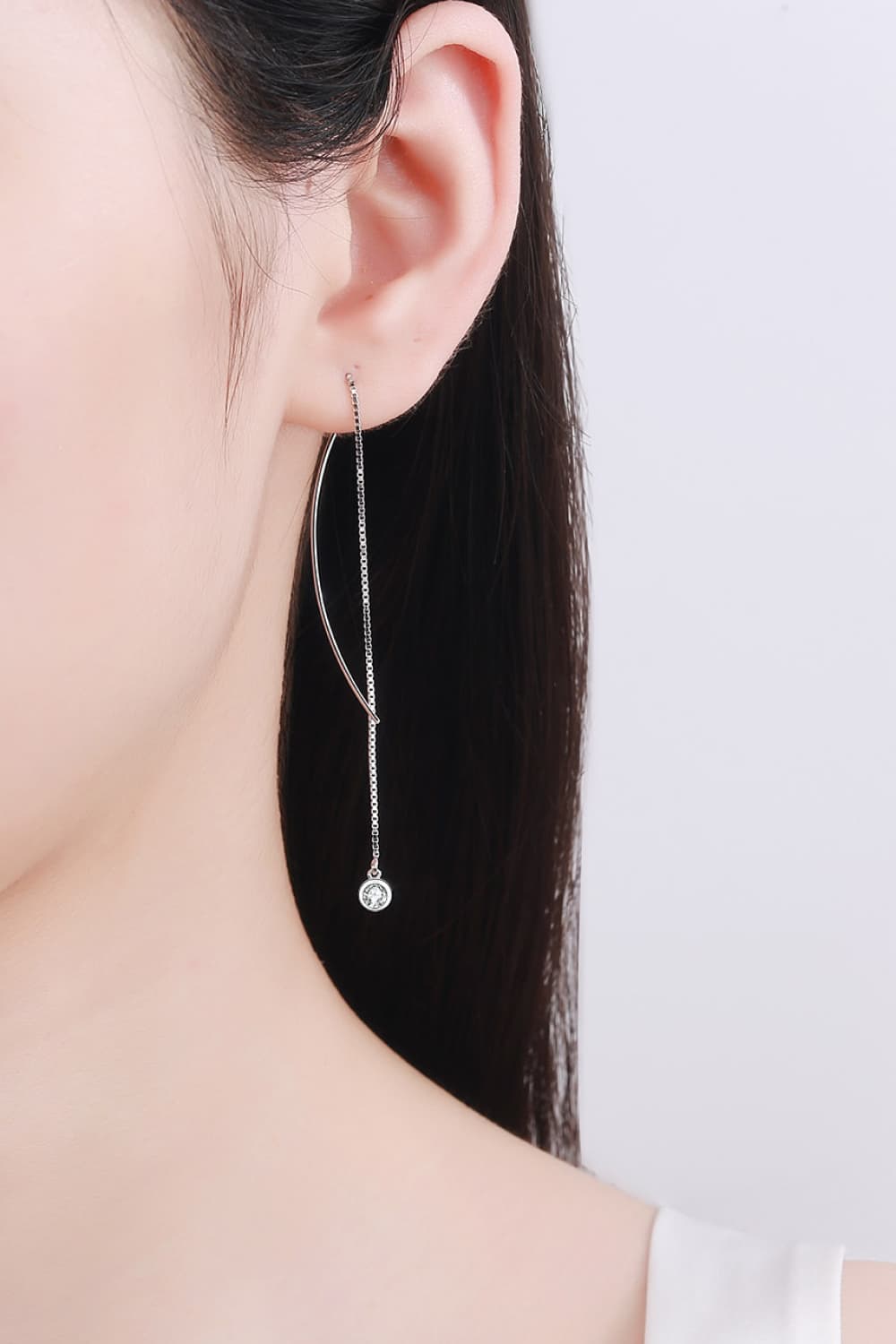 Moissanite 925 Sterling Silver Threader Earrings - Witcheasy