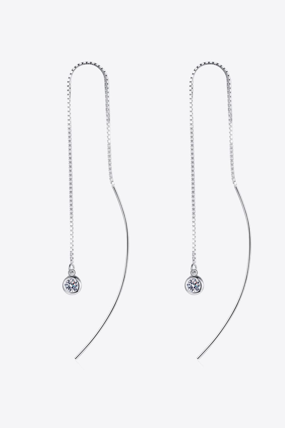 Moissanite 925 Sterling Silver Threader Earrings - Witcheasy