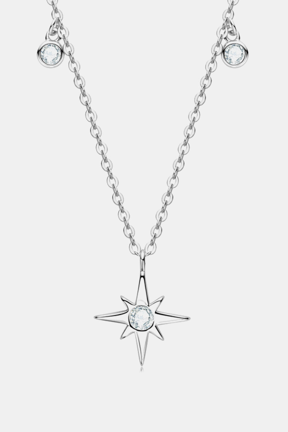 Moissanite North Star Pendant 925 Sterling Silver Necklace - Witcheasy