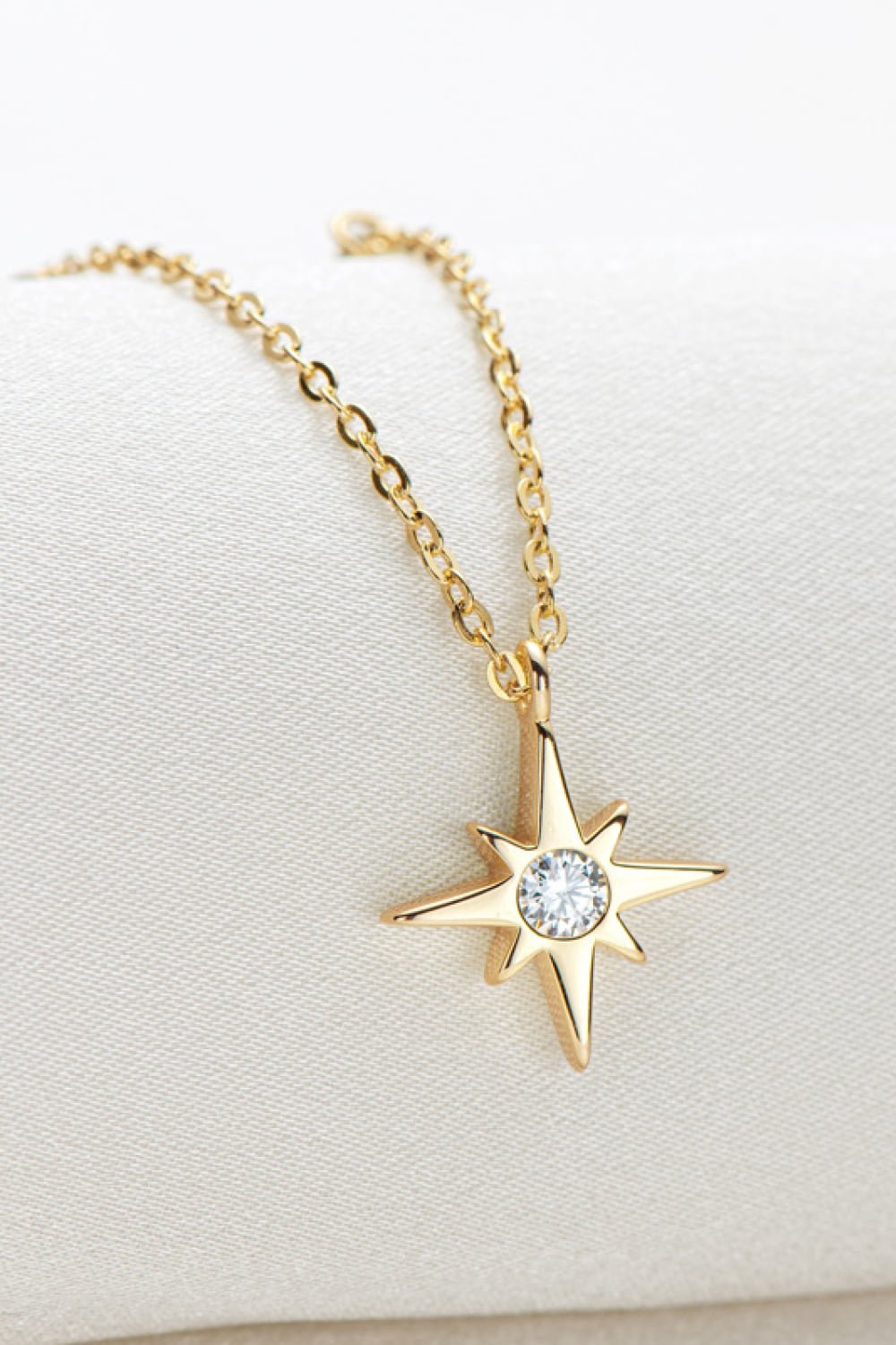 Moissanite North Star Pendant 925 Sterling Silver Necklace - Witcheasy