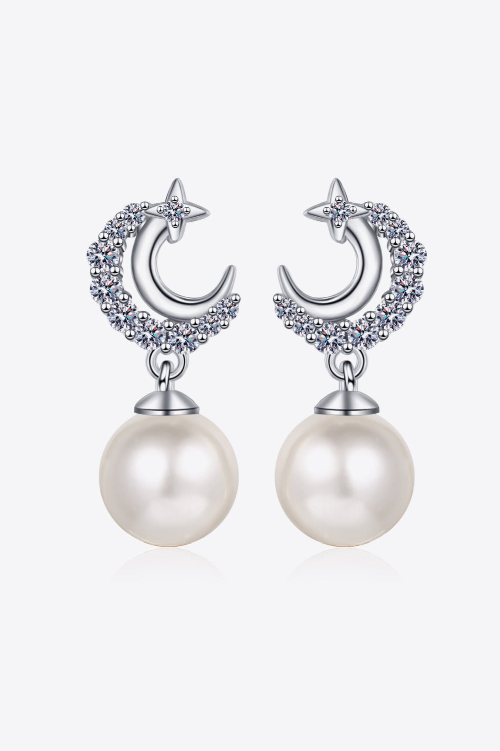 Moissanite Pearl Drop Earrings - Witcheasy