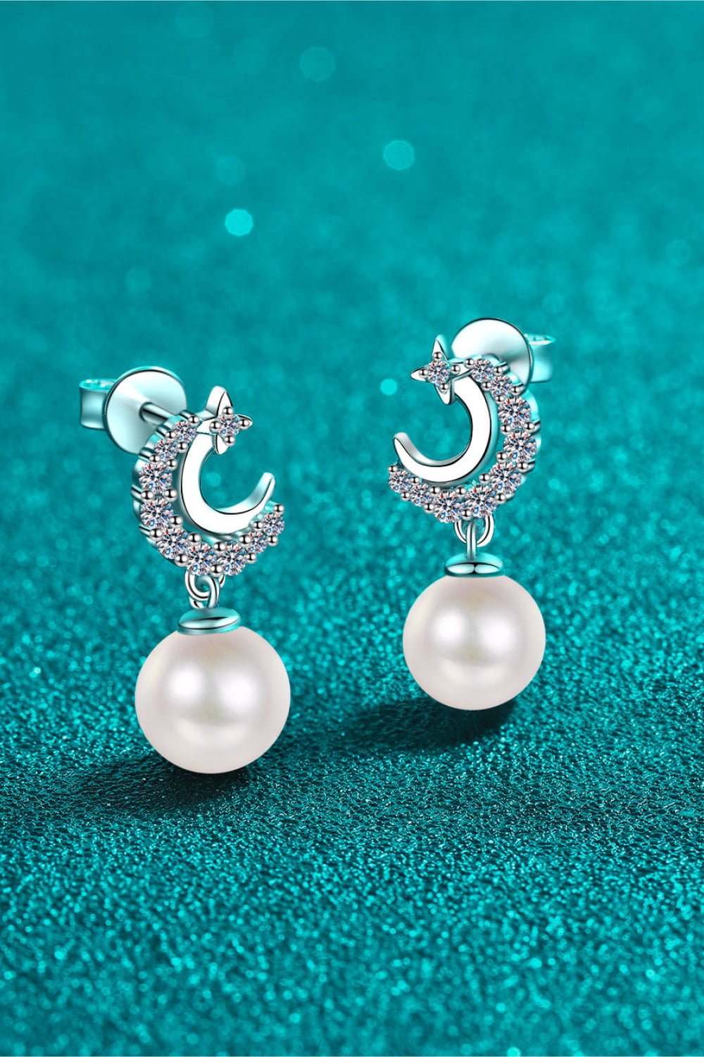 Moissanite Pearl Drop Earrings - Witcheasy