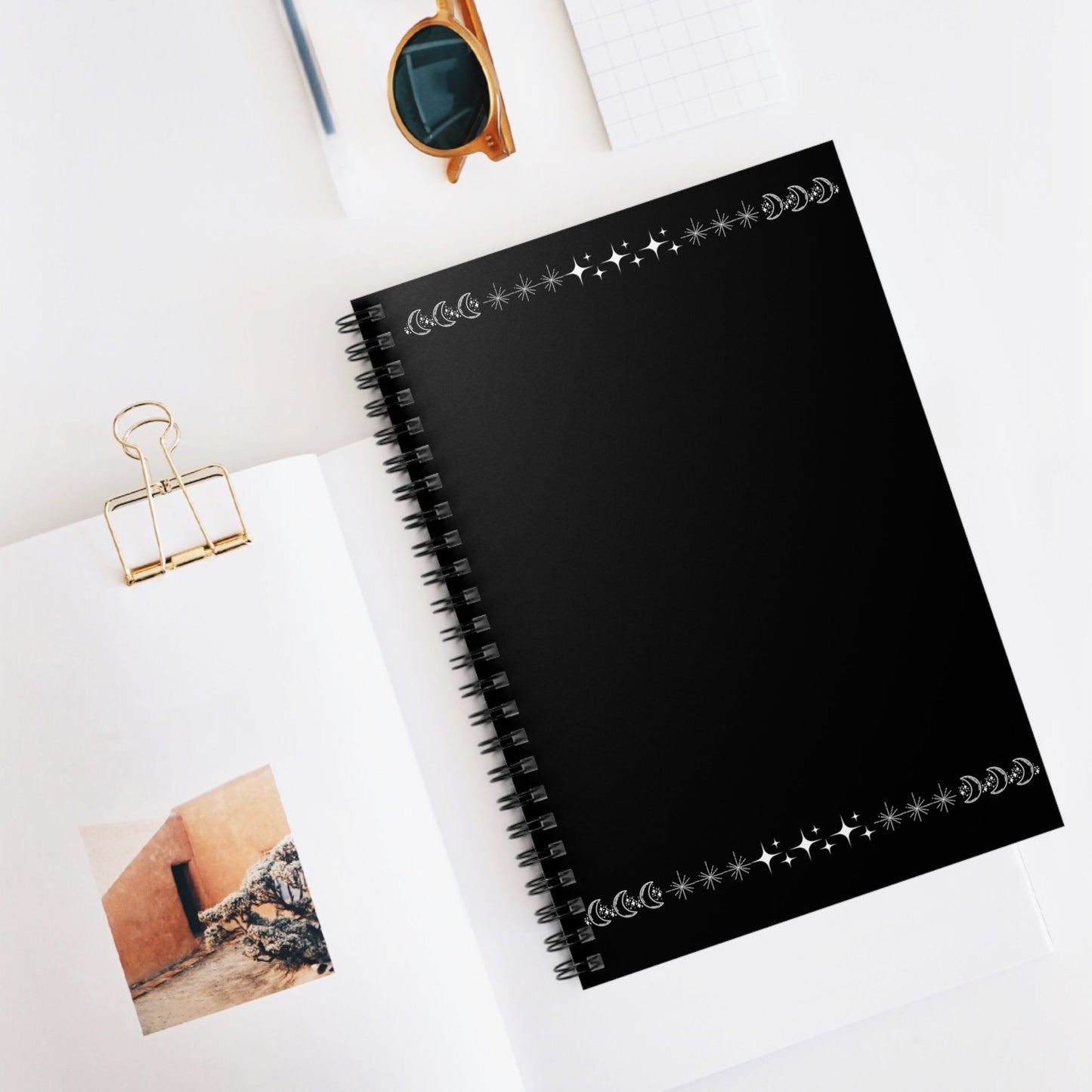 Moon & Stars - Spiral Notebook - Ruled Line - Witcheasy