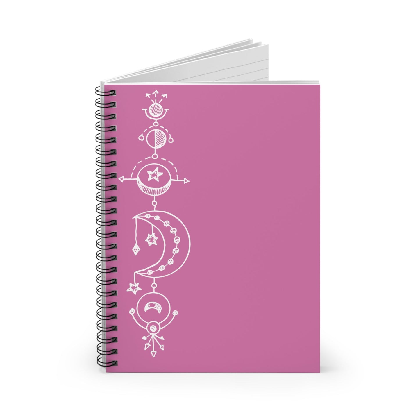 Moonline Pink - Spiral Notebook - Ruled Line - Witcheasy