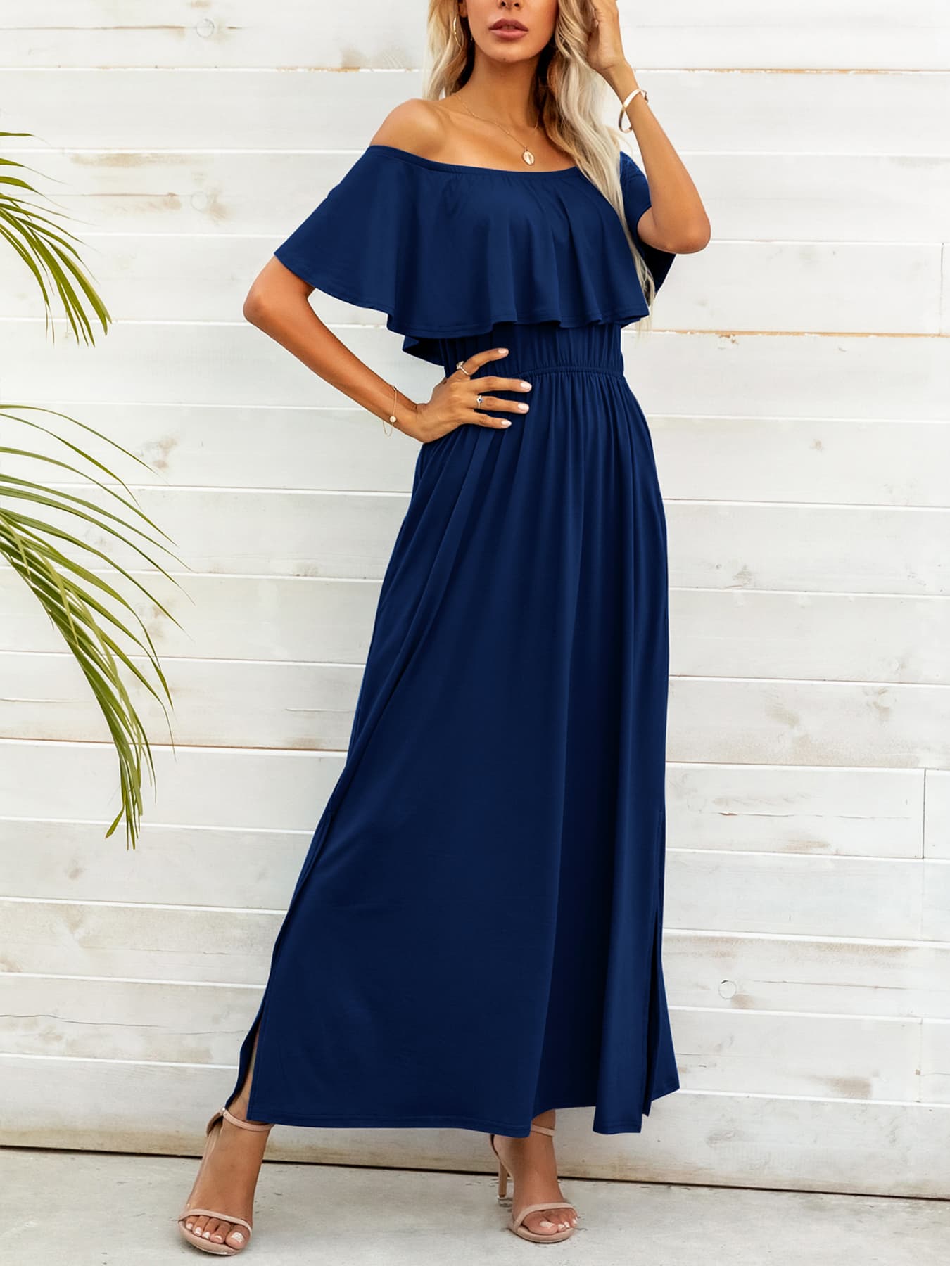 Off-Shoulder Slit Maxi Dress - Witcheasy
