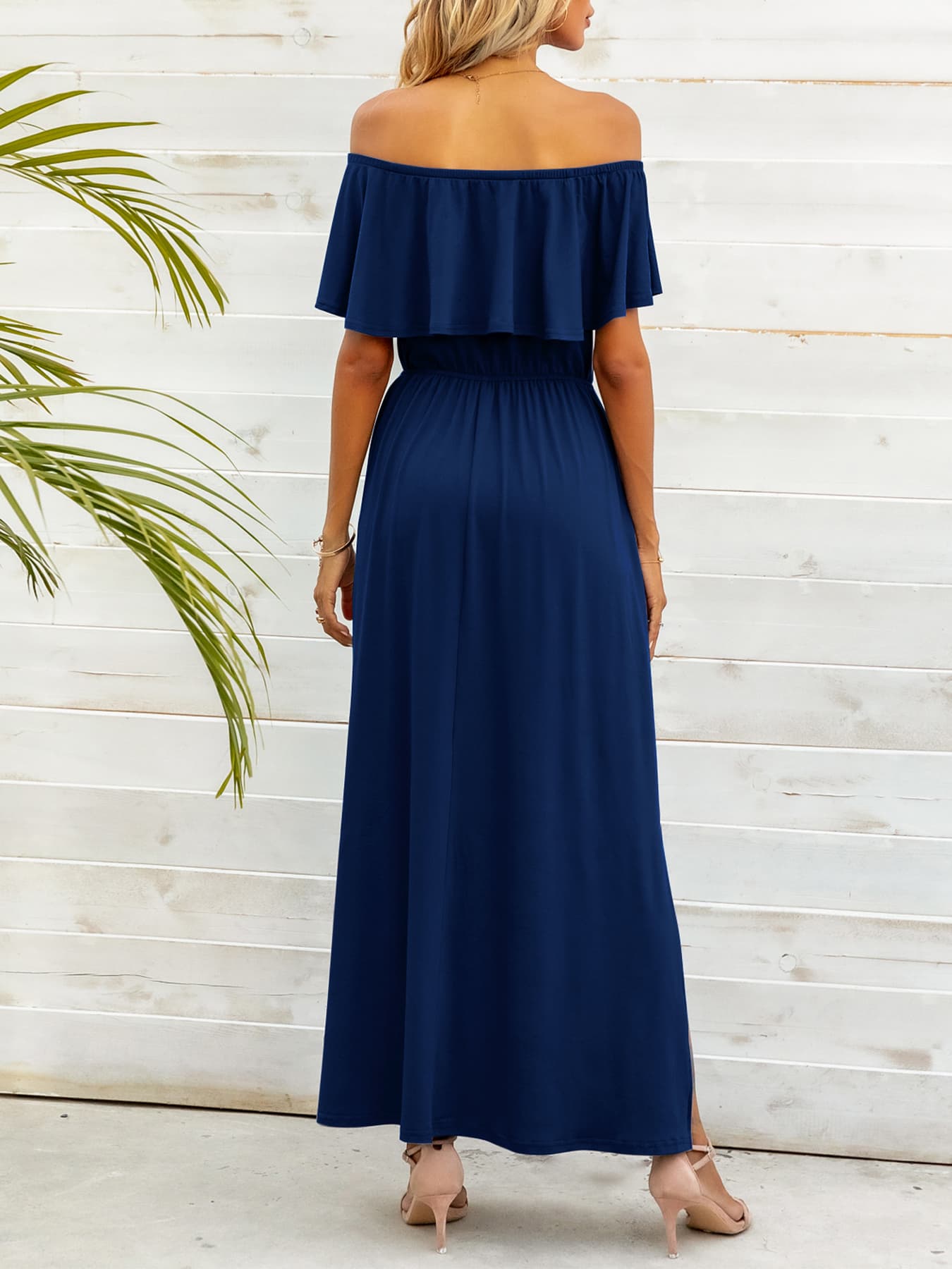 Off-Shoulder Slit Maxi Dress - Witcheasy
