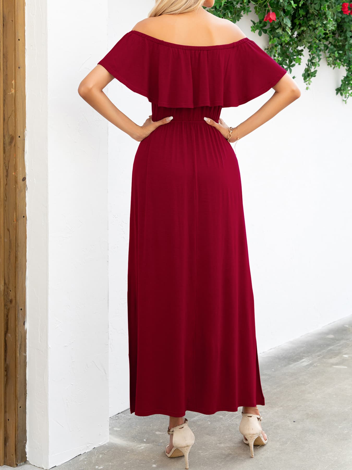 Off-Shoulder Slit Maxi Dress - Witcheasy