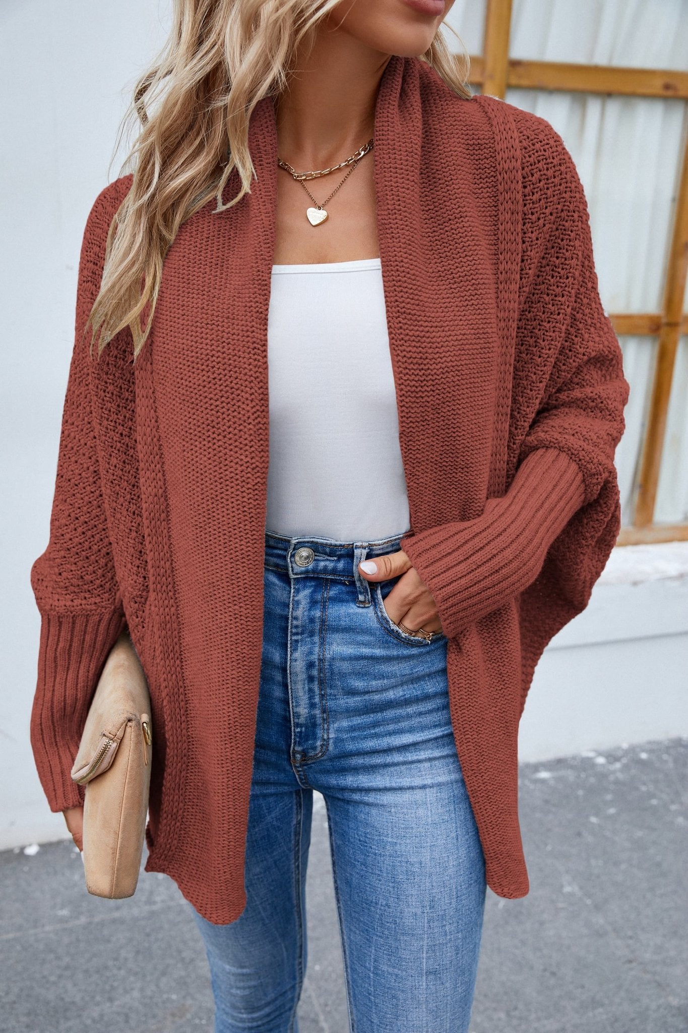 Open Front Long Sleeve Cardigan - Witcheasy