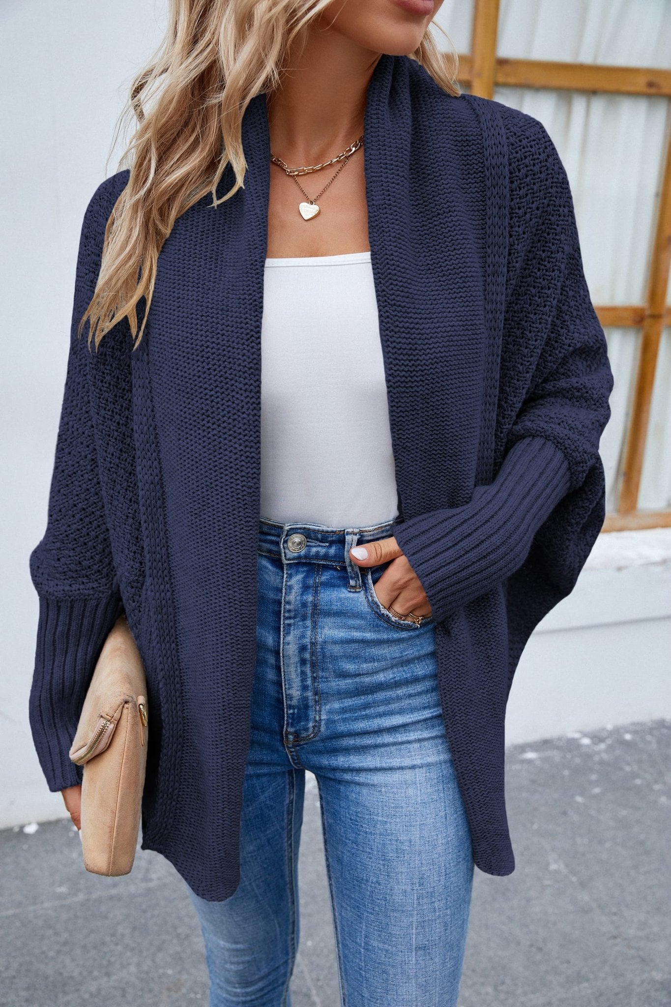 Open Front Long Sleeve Cardigan - Witcheasy