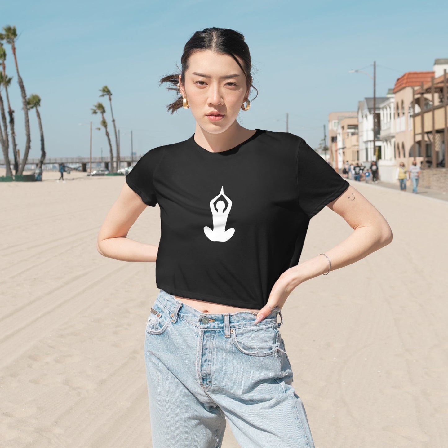 Padmasana Women's Flowy Cropped Tee - Witcheasy