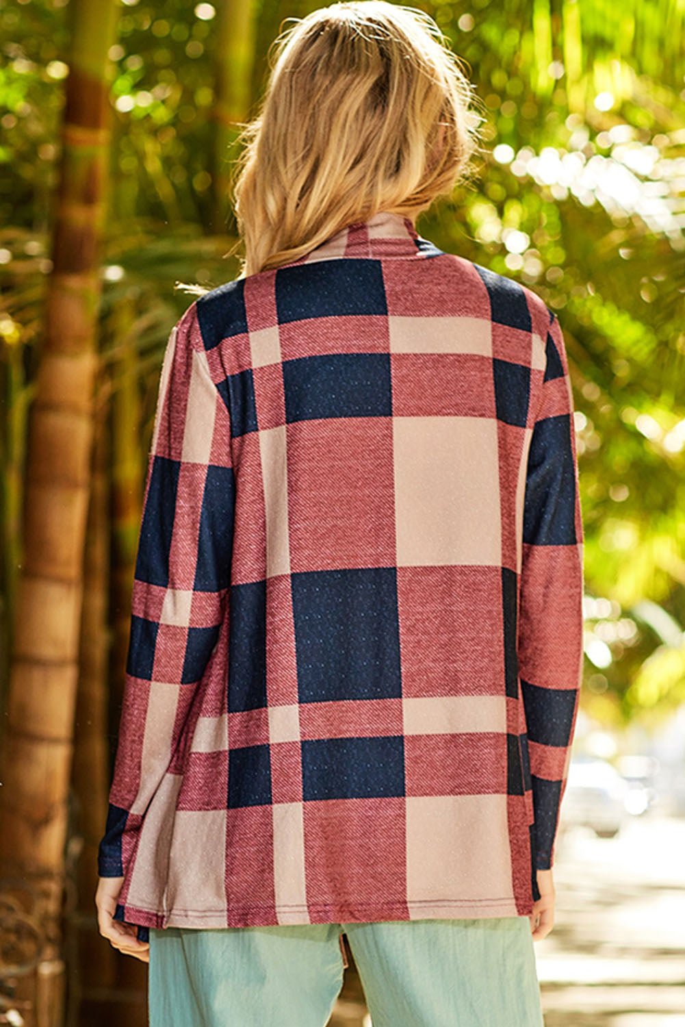 Plaid Open Front Cardigan - Witcheasy