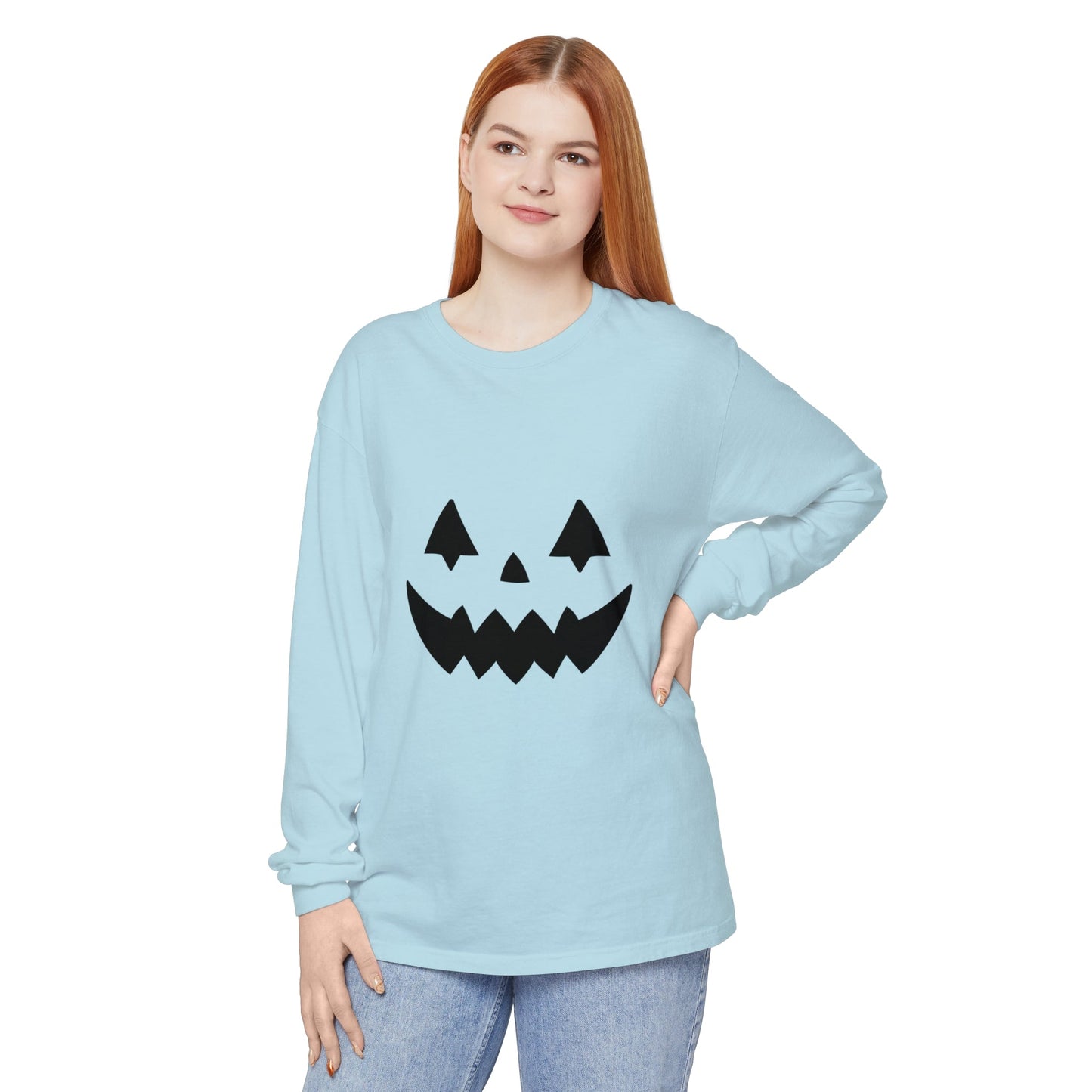 Pumpkin Face Simple Unisex Long Sleeve T-Shirt - Witcheasy