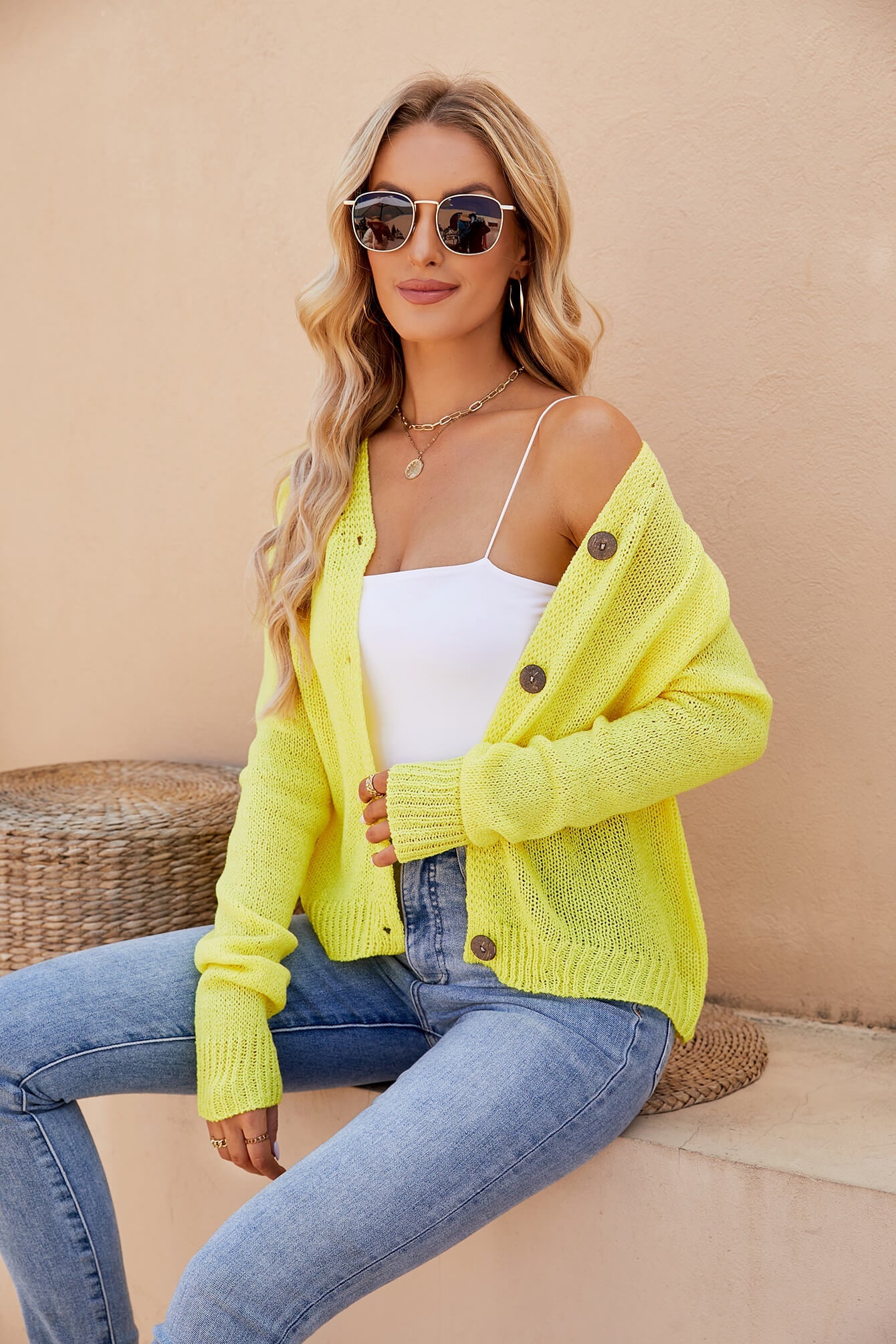 Raglan Sleeve Button Front Cardigan - Witcheasy
