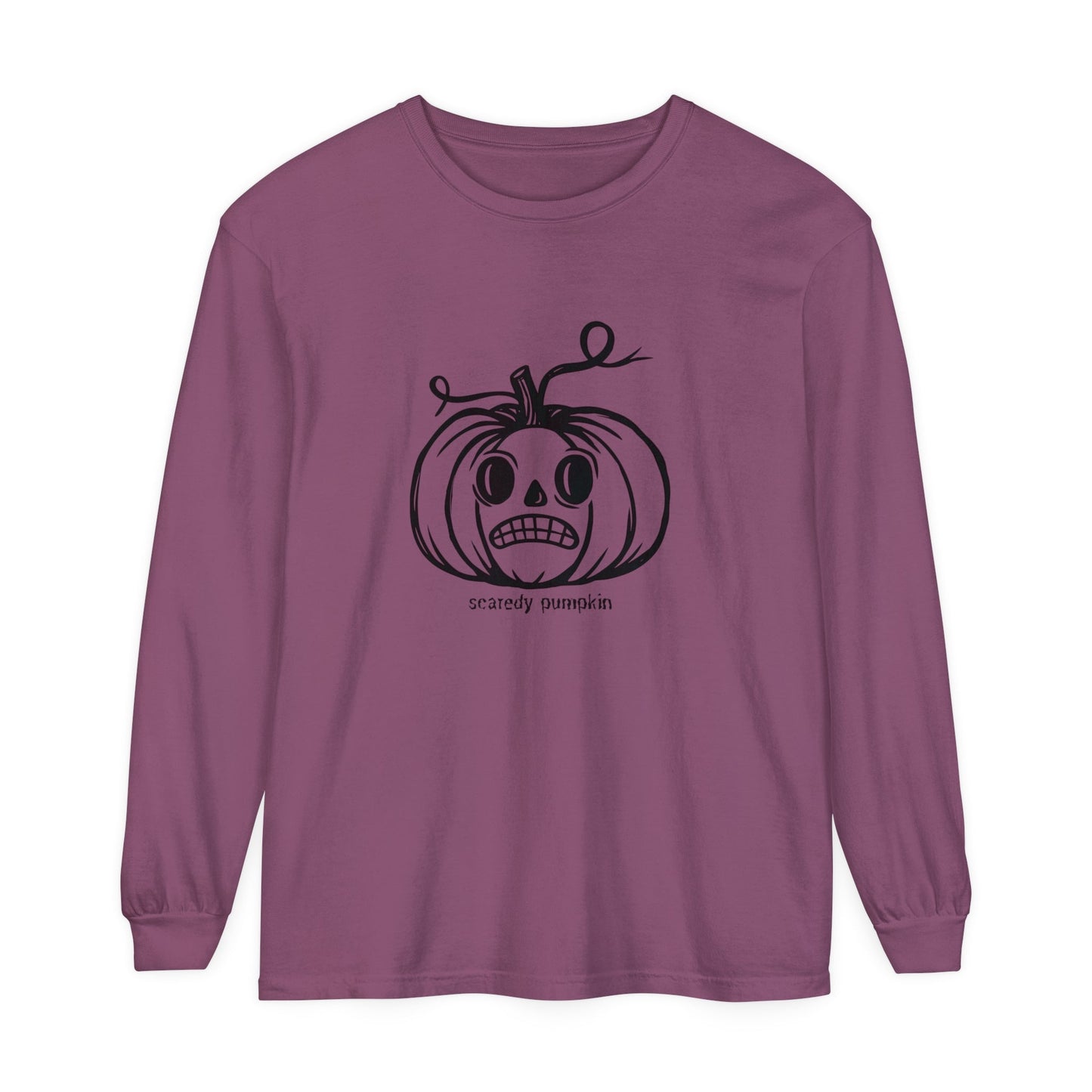Scaredy Pumpkin Unisex Long Sleeve T-Shirt - Witcheasy