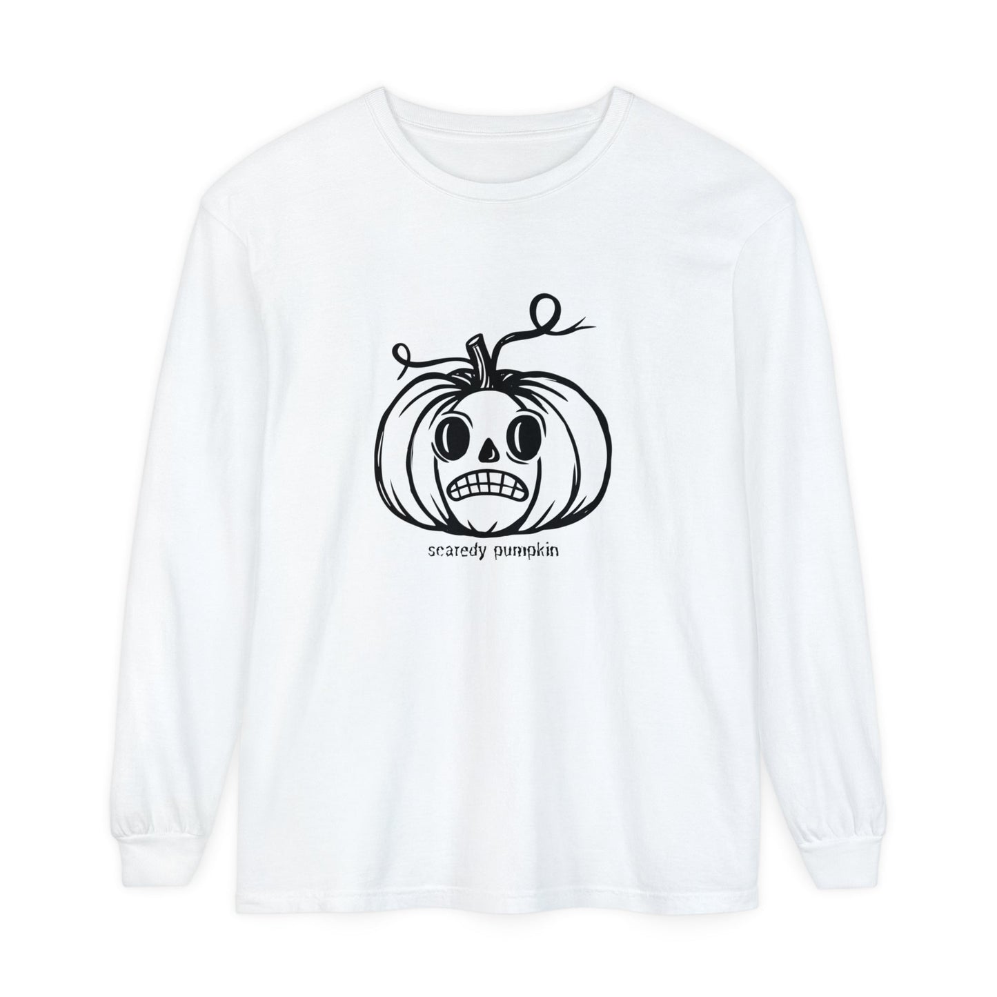 Scaredy Pumpkin Unisex Long Sleeve T-Shirt - Witcheasy