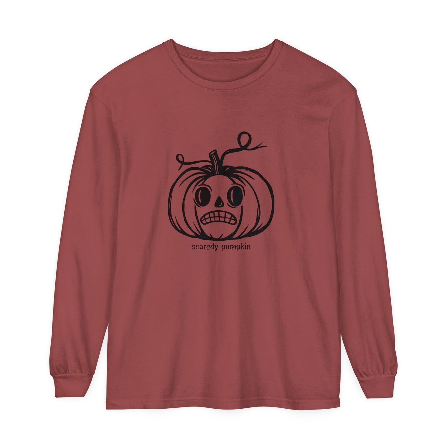 Scaredy Pumpkin Unisex Long Sleeve T-Shirt - Witcheasy