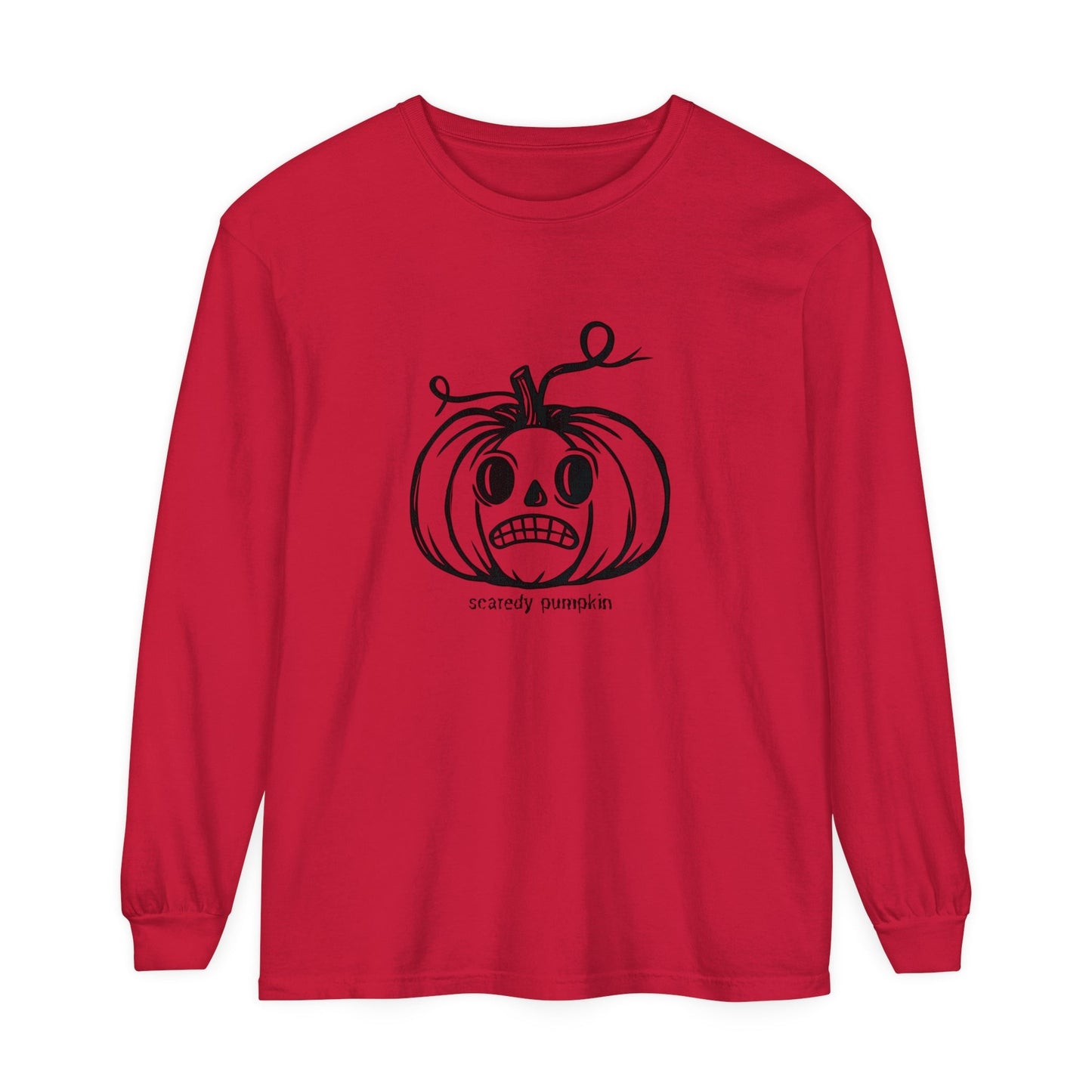 Scaredy Pumpkin Unisex Long Sleeve T-Shirt - Witcheasy