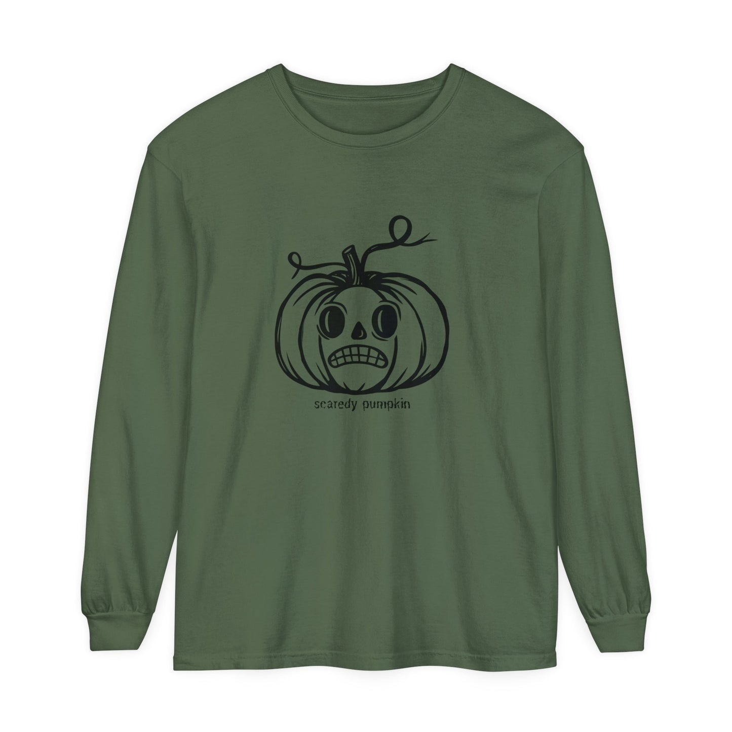 Scaredy Pumpkin Unisex Long Sleeve T-Shirt - Witcheasy