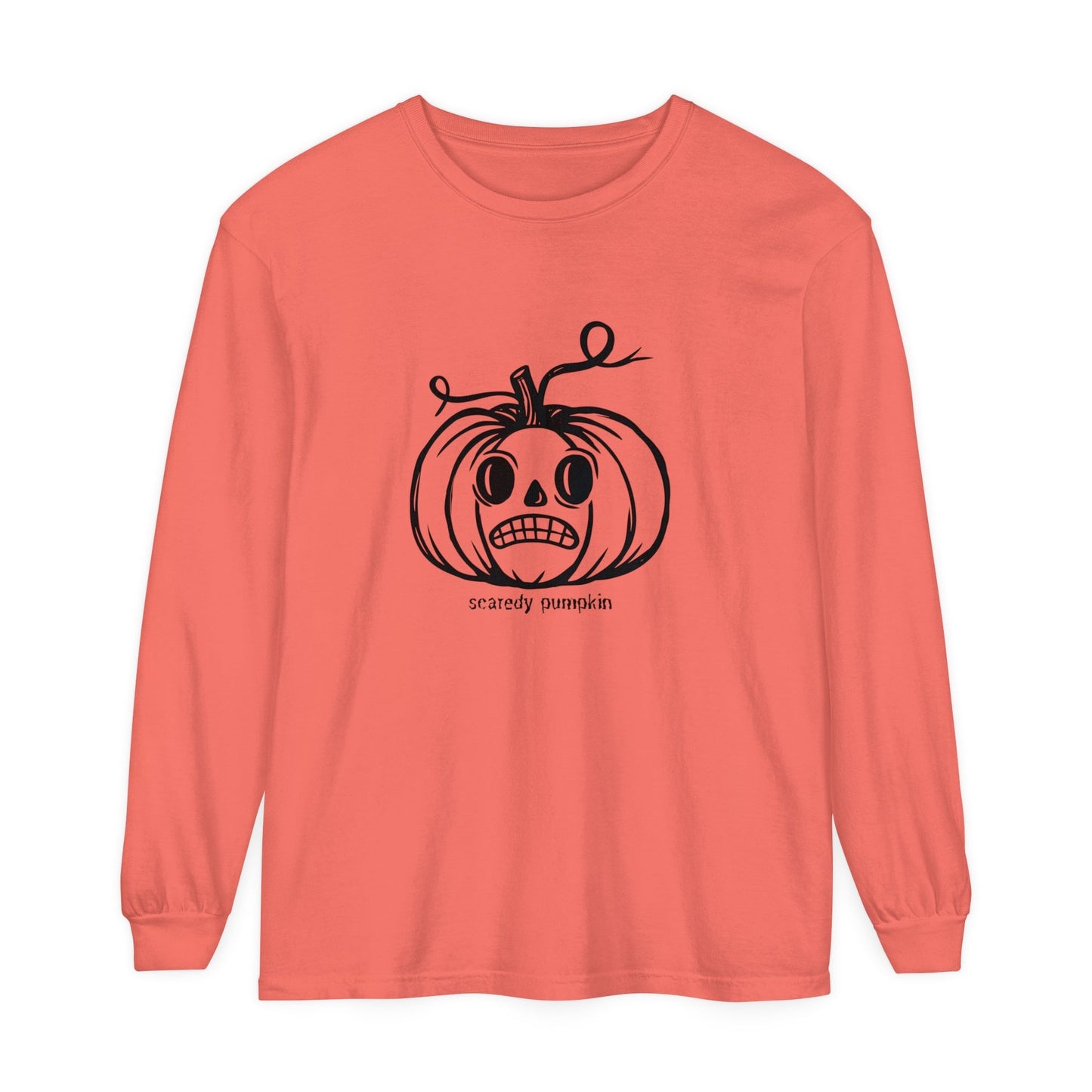 Scaredy Pumpkin Unisex Long Sleeve T-Shirt - Witcheasy