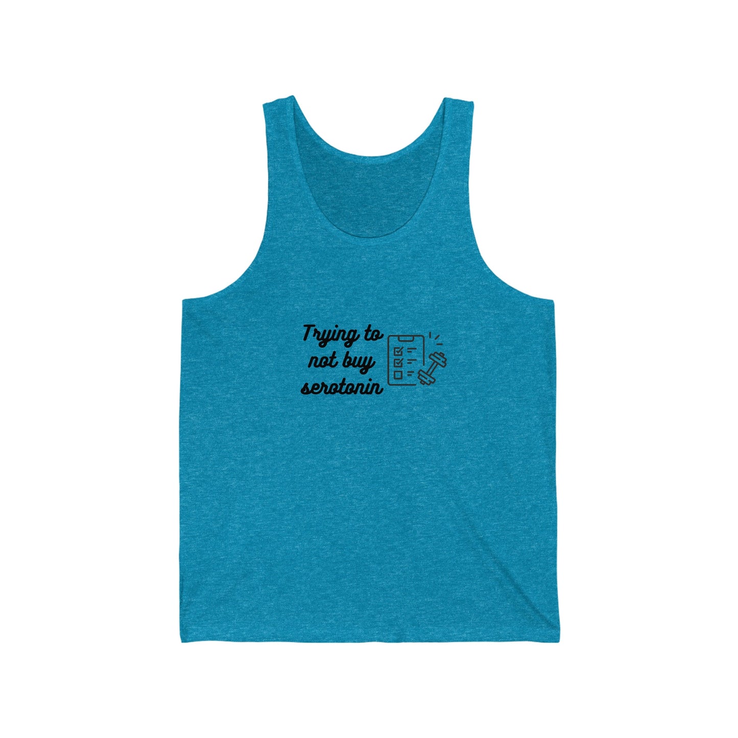 Serotonin Workout (black letters) Unisex Jersey Tank - Witcheasy
