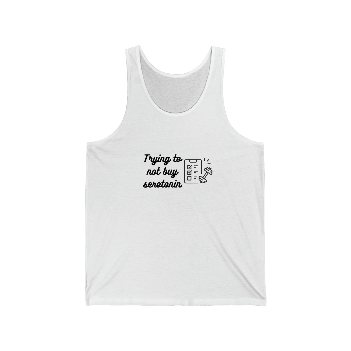 Serotonin Workout (black letters) Unisex Jersey Tank - Witcheasy