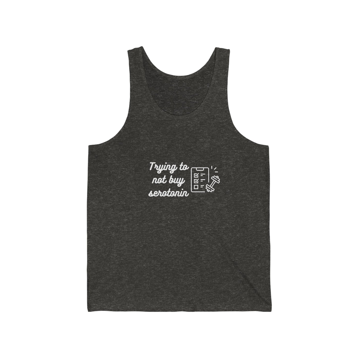 Serotonin Workout (white letters) Unisex Jersey Tank - Witcheasy