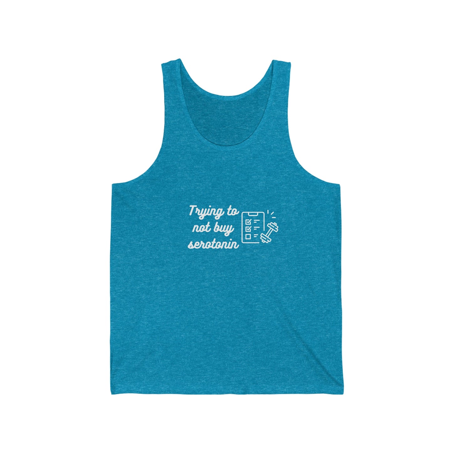 Serotonin Workout (white letters) Unisex Jersey Tank - Witcheasy