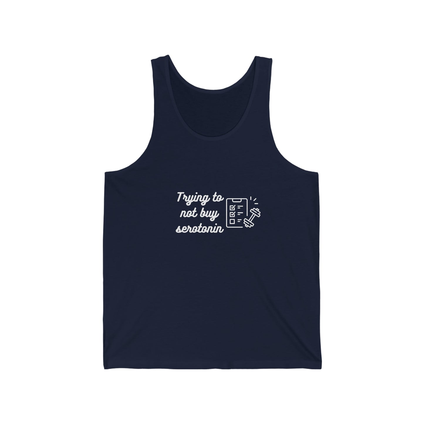 Serotonin Workout (white letters) Unisex Jersey Tank - Witcheasy
