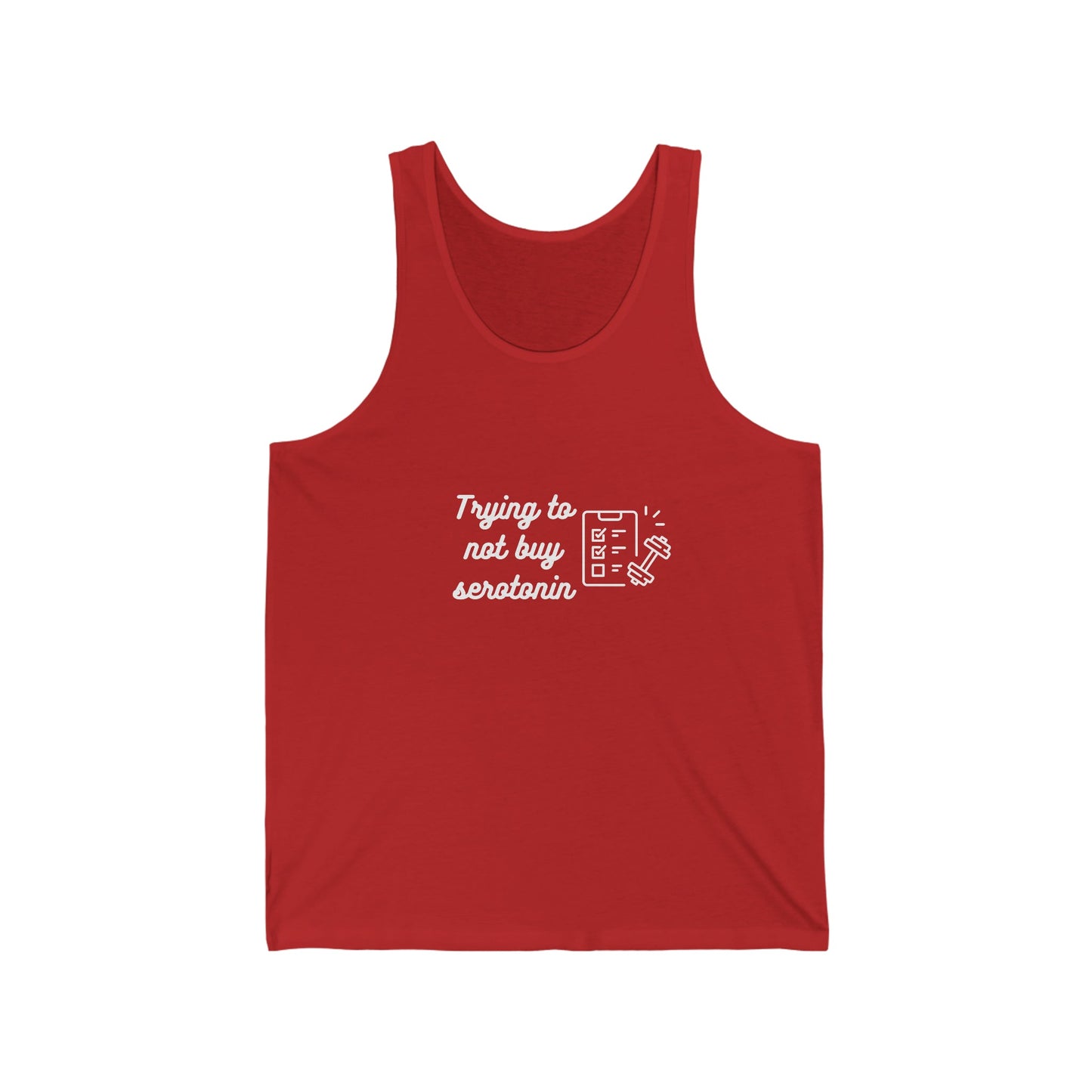 Serotonin Workout (white letters) Unisex Jersey Tank - Witcheasy