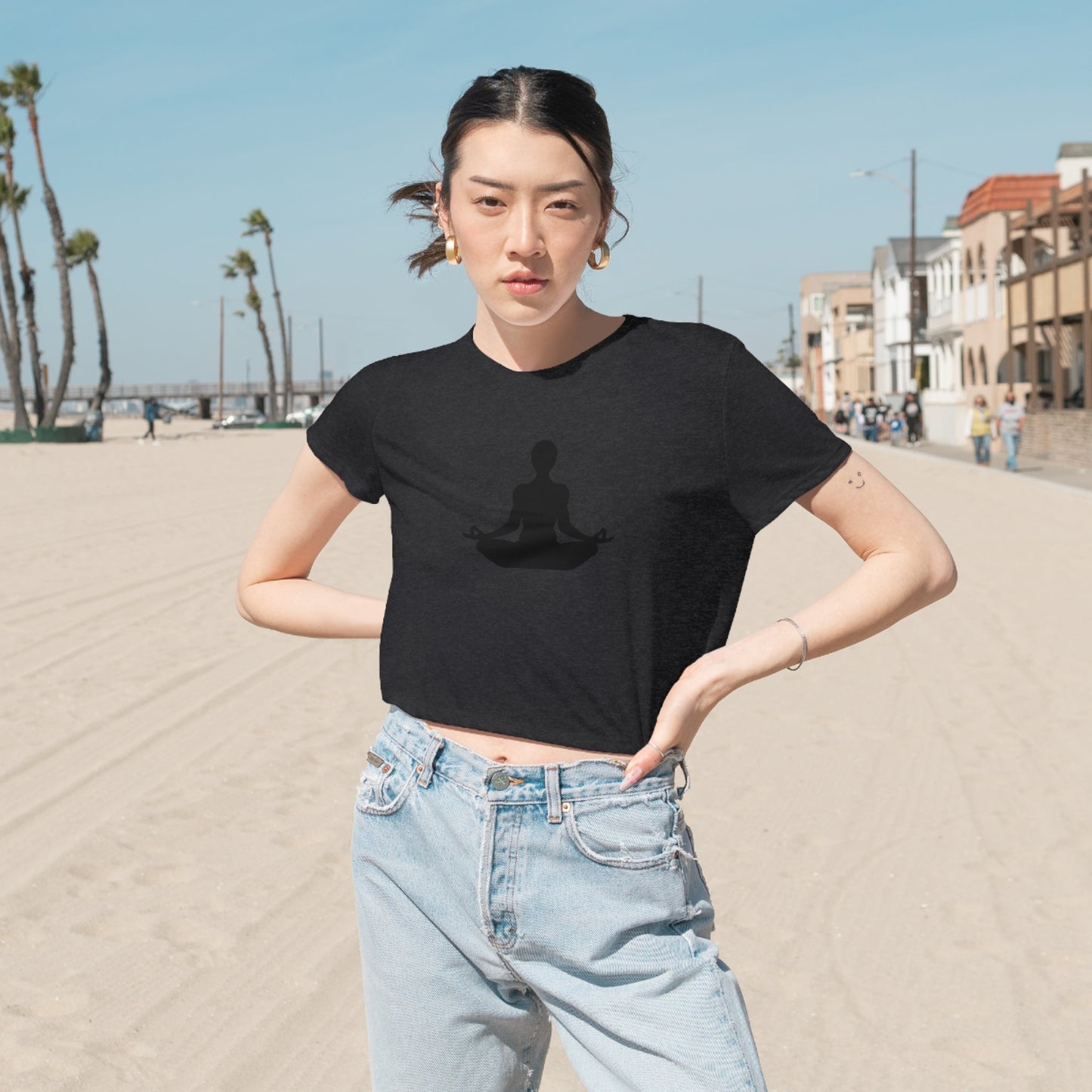 Sukhasana Women's Flowy Cropped Tee - Witcheasy