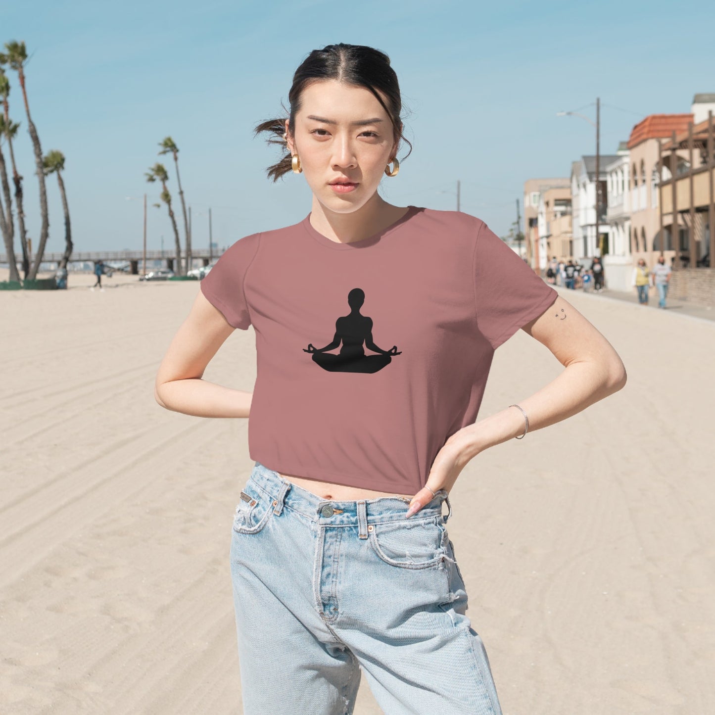 Sukhasana Women's Flowy Cropped Tee - Witcheasy