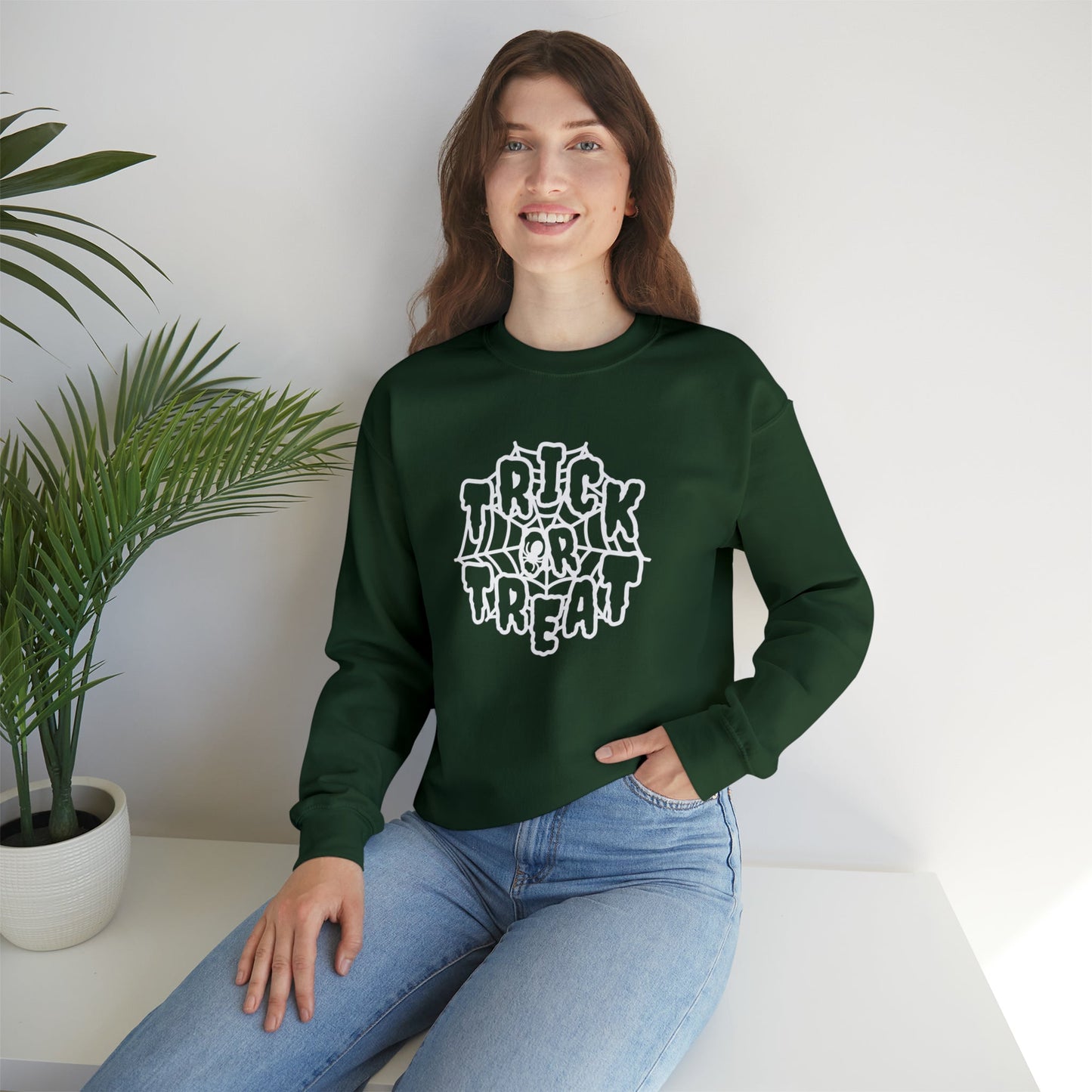 Trick or Treat Web Unisex Crewneck Sweatshirt - Witcheasy
