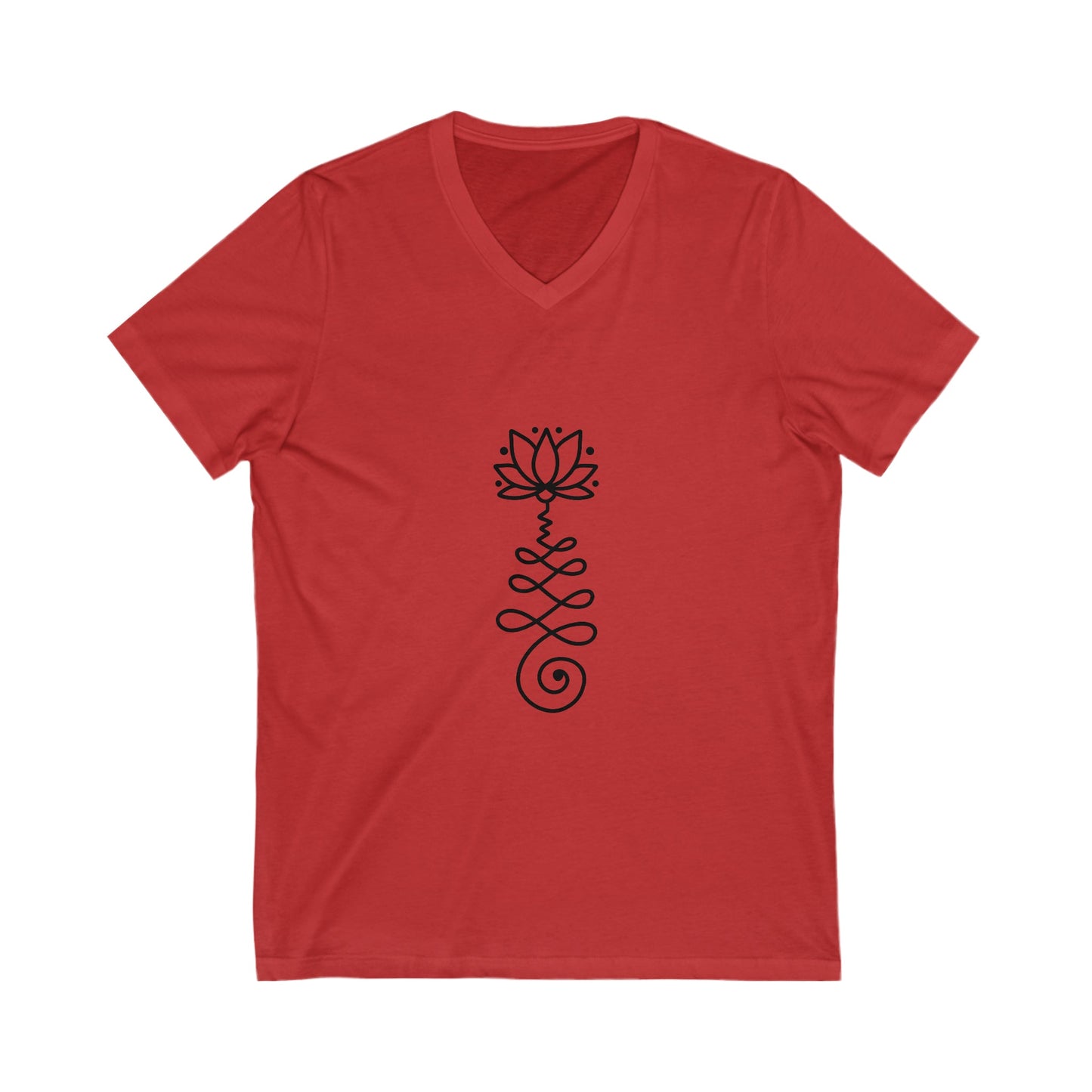 Unalome Black Unisex Short Sleeve V-Neck Tee - Witcheasy